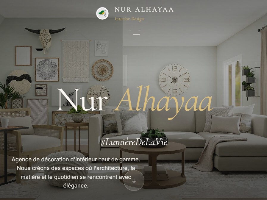 Aperçu du site Nur Alhayaa Interior Design
